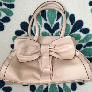 Melie Bianco cream beige Roxy bow handbag